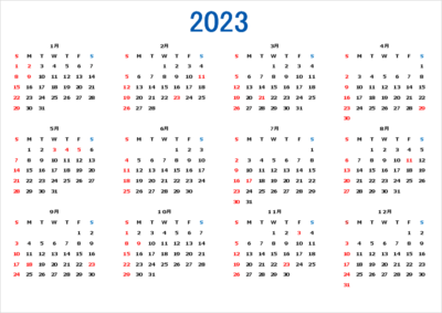2023年 年間カレンダー06